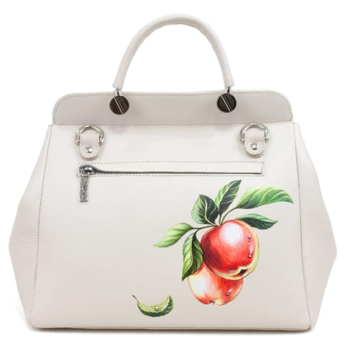 Сумка "Яблочки" из натуральной кожи с ручной росписью - классическая кожаная женская сумка ручной работы с рисунком |  Sumnizza фото 4