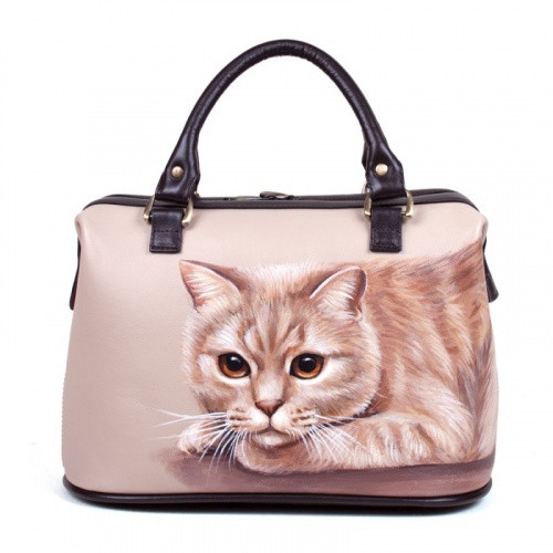Женская сумка саквояж с рисунком кота "Рыжик" фото