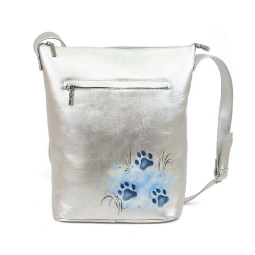 Женская сумка из кожи с росписью "Лисичка в снегу" фото фото 2