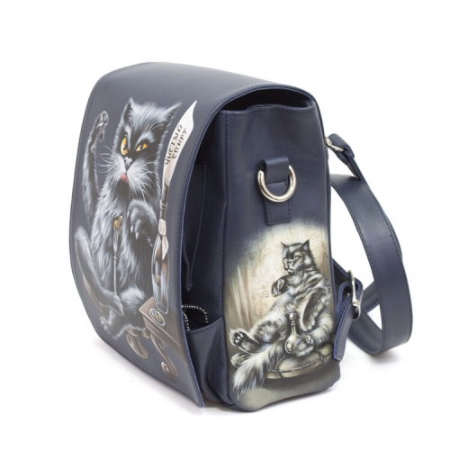 Женская сумка-рюкзак с рисунком ручной работы "Кот Бегемот" фото фото 7