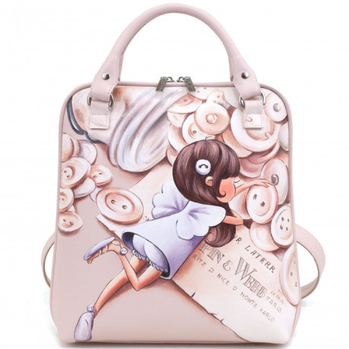 Женская кожаная сумка-рюкзак "Маленькая портняжка" фото