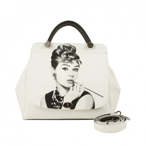 Женская сумка-портфель с портретом "Одри Хепберн" фото фото 4