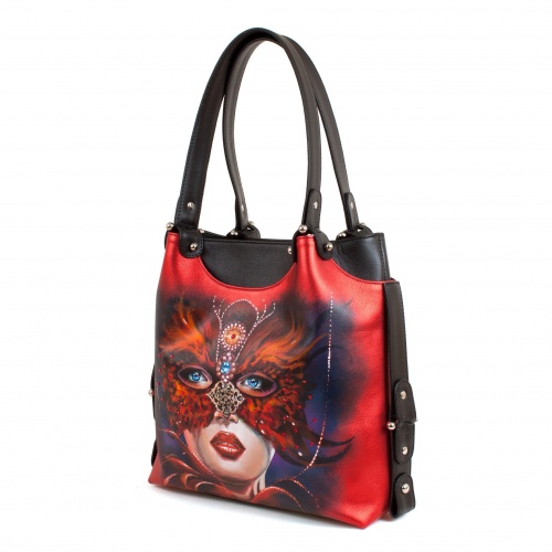 Женская двухцветная сумка "Девушка в маске" фото фото 2