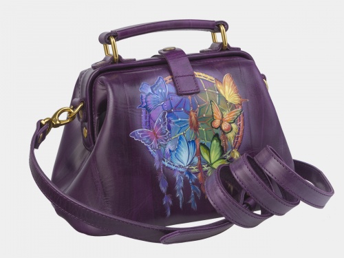 Фиолетовая сумка "Ловец снов" с рисунком, росписью, принтом - фото фото 4