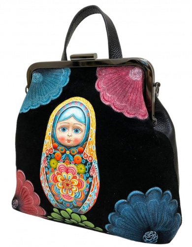 Женская сумка-рюкзак на фермуаре "Матрешка" фото фото 4