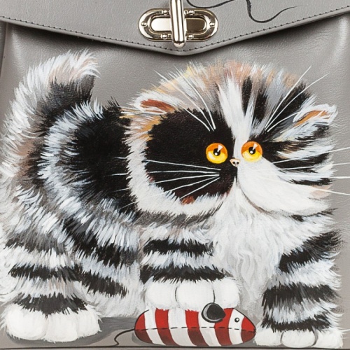 Рюкзак "Котёнок с мышкой" с рисунком, росписью, принтом - фото фото 2