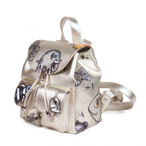 Дизайнерский рюкзак с росписью "Слоники" фото фото 2