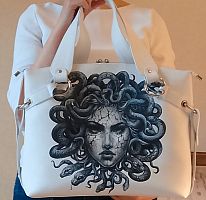 Женская сумка шоппер с авторским рисунком "Горгонна" - продажа, цена, фото, описание
