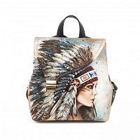 Рюкзак с рисунком "Индианка" с росписью, принтом - фото