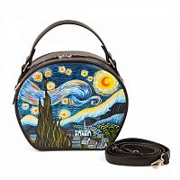Полукруглая сумка через плечо "Звёздная ночь" с рисунком, принтом, росписью фото