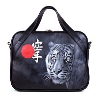 Деловая сумка для ноутбука "Амурский тигр" с принтом, росписью, рисунком смотреть фото