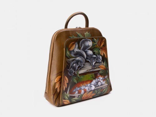 Рюкзак "Белки и кот" с рисунком, росписью, принтом - фото фото 2
