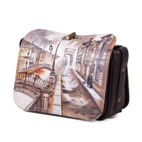 Женская сумка через плечо с росписью "Улицы Санкт-Петербурга" фото фото 2