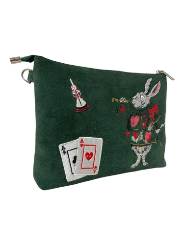 Сумка через плечо из натуральной кожи и замши с вышивкой «Кролик» — кросс боди ручной работы с принтом фото 7