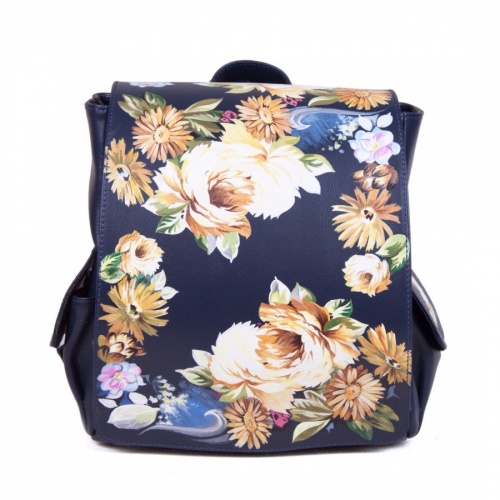 Рюкзак с карманами с росписью цветов "Поляна" фото