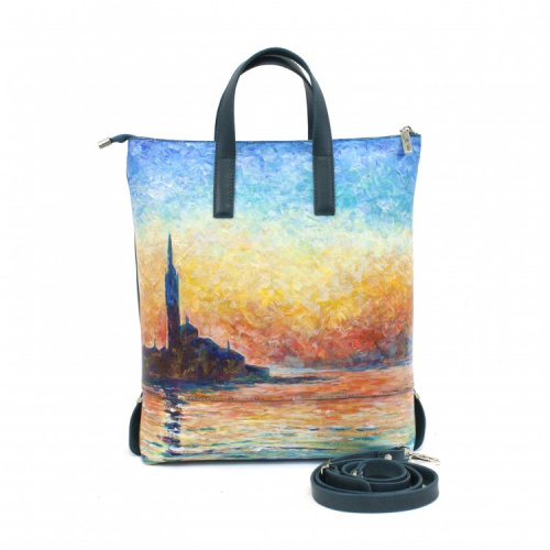 Сумка-рюкзак ручной работы с принтом "Небо Венеции" фото фото 5