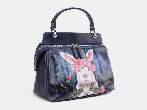 Синяя женская сумка через плечо "Кролик в стране чудес" фото фото 2
