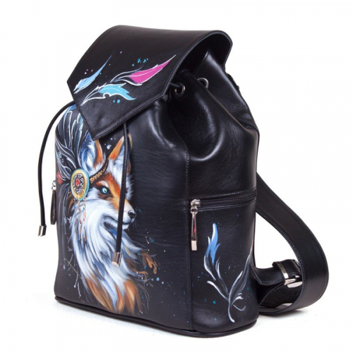 Городской рюкзак с росписью "Лис - ловец снов" фото фото 3