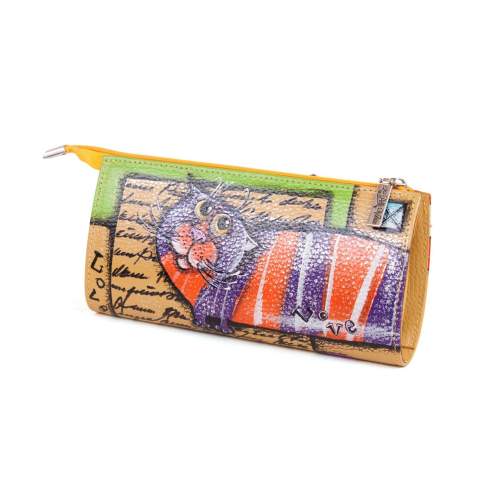 Красивый женский кошелек с рисунком ручной работы "Котик" - кожаный женский кошелек-портмоне ручной работы с рисунком |  Sumnizza фото 3