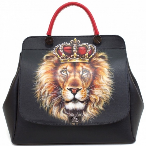 Дамская сумка "Король Лев" с рисунками, росписью ручной работы - фото