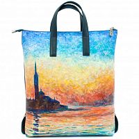 Сумка-рюкзак ручной работы с принтом "Небо Венеции" фото