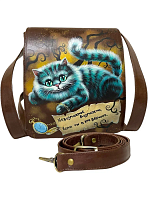 Рюкзак сумка с рисунком ручной работы «Чеширский кот» — кожаный рюкзак ручной работы с рисунком | Купить в Sumnizza