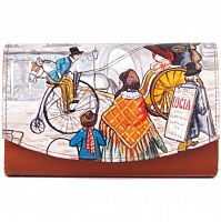 Большой женский кошелек "Старый Лондон" с рисунком, росписью, принтом - фото