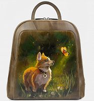 Женский рюкзак с росписью собаки "Корги" фото