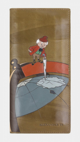 Кожаный кошелек-портмоне с росписью "Оле Лукойе" фото
