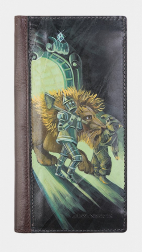 Кожаный кошелек-портмоне с росписью "Изумрудный город" фото