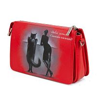 Маленькая женская сумка через плечо с росписью ручной работы на заказ Пылающая Москва | Купить в интернет-магазине