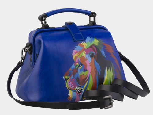 Женская кожаная сумка-саквояж "Прайд" с рисунком, росписью, принтом - фото фото 3