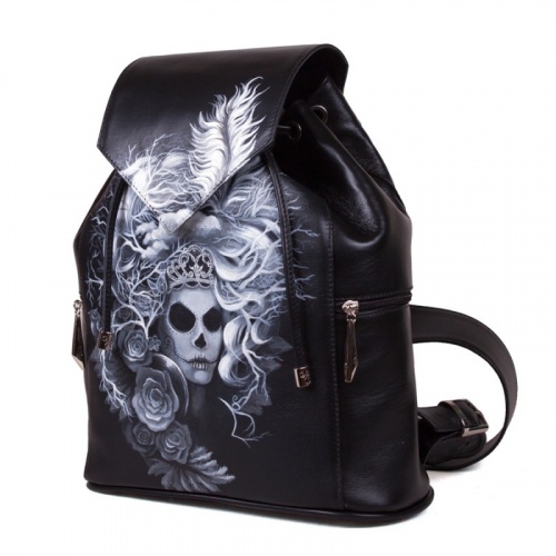 Рюкзак "Queen of Skulls" с рисунком, росписью, принтом - фото фото 4