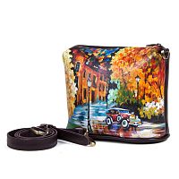 Модель сумки кросс боди "Ретро осень" с росписью, принтом - фото