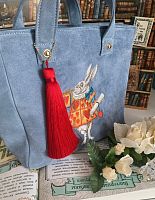 Женская замшевая сумка-шоппер с вышивкой "Кролик" фото шоппера
