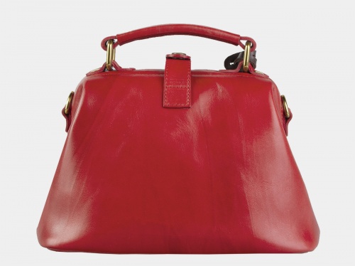 Красная женская сумка "Маки" с росписью, принтом - фото фото 2