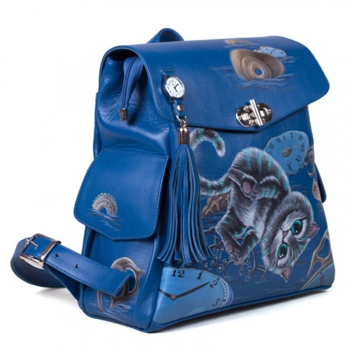 Рюкзак с боковыми карманами "Маленький Чешир" с рисунком, росписью, принтом - фото фото 3