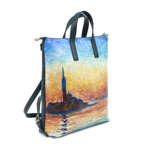 Сумка-рюкзак ручной работы с принтом "Небо Венеции" фото фото 4