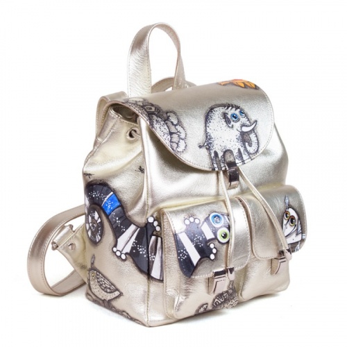 Дизайнерский рюкзак с росписью "Слоники" фото фото 4