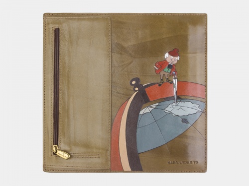 Кожаный кошелек-портмоне с росписью "Оле Лукойе" фото фото 2