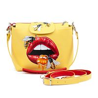 Сумка на заказ из натуральной кожи с ручной росписью"Мед по губам"  - смотреть фото