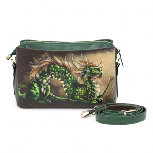 Маленькая сумка кросс боди с росписью "Сказочный дракон" фото фото 2