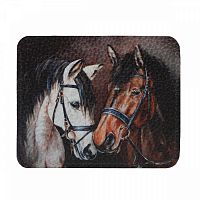 Холдер из натуральной кожи для карт и купюр с принтом "Две лошадки" фото