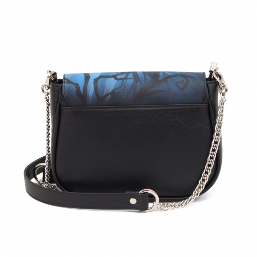 Женская сумка на ремне-цепочке с росписью "Чешир" с росписью, принтом - фото фото 4