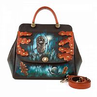Дамская сумочка с аппликацией "Ёжик в тумане" с рисунком, росписью, принтом - фото