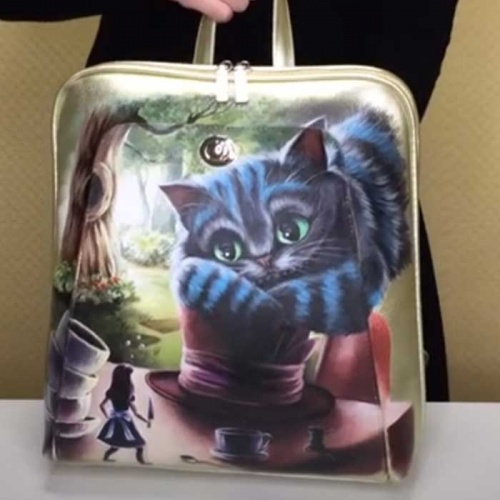 Рюкзак с росписью "Маленький Чешир" с рисунком, росписью, принтом - фото фото 2