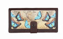 Женский кошелек-портмоне с принтом "Лазурные бабочки" фото