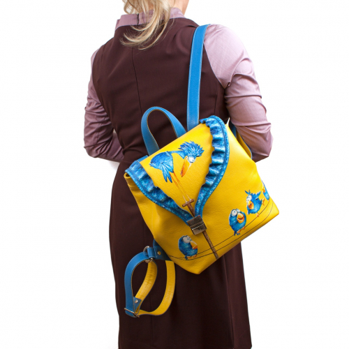 Стильный женский рюкзак с аппликацией и рисунком "Снегири" фото фото 4