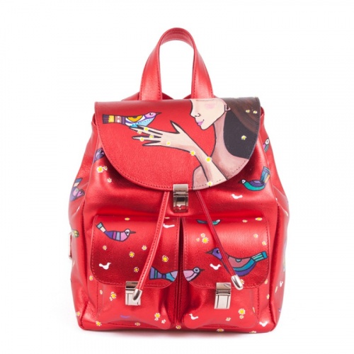 Женский рюкзак "Этно Птички" с рисунком, росписью, принтом - фото
