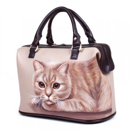 Женская сумка саквояж с рисунком кота "Рыжик" фото фото 2